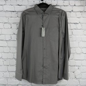 Men's Grey Button Down Dress Shirt